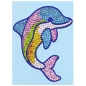 Мозаика из блесток "Дельфин" с контурами, разноцветные блестки, держатель инфо 2106e.